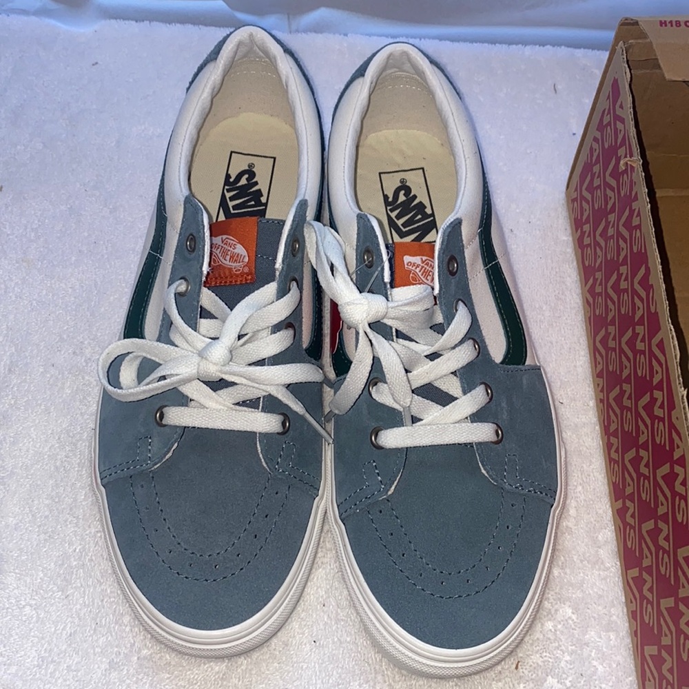 Vans Sk8 Low Skate Shoe - Varsity Blue Green/White Size 10 NEW